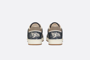 B27 Low-Top Sneaker • Brown and Deep Gray Smooth Calfskin with Brown Dior Oblique Galaxy Leather