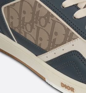 B27 Low-Top Sneaker • Brown and Deep Gray Smooth Calfskin with Brown Dior Oblique Galaxy Leather