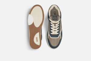 B27 Low-Top Sneaker • Brown and Deep Gray Smooth Calfskin with Brown Dior Oblique Galaxy Leather