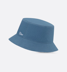 Reversible Dior Oblique Bucket Hat • Blue Cotton Canvas
