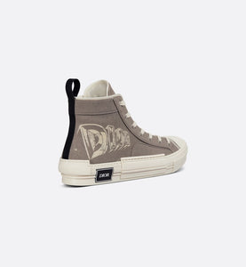 B23 High-Top Sneaker • Beige Canvas with AsteroDior Signature