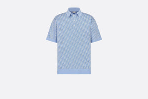 Dior Oblique Polo Shirt • Blue Cotton Jacquard