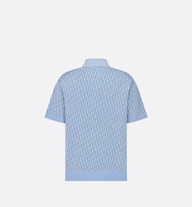 Dior Oblique Polo Shirt • Blue Cotton Jacquard
