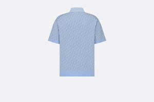 Dior Oblique Polo Shirt • Blue Cotton Jacquard