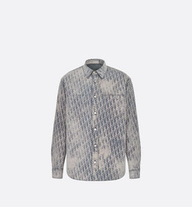 Dior Oblique Overshirt • Gray and Gold-Tone Cotton-Blend Twill