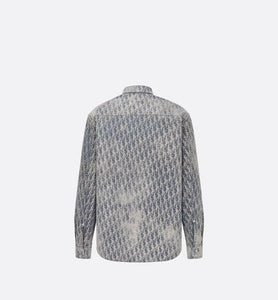 Dior Oblique Overshirt • Gray and Gold-Tone Cotton-Blend Twill