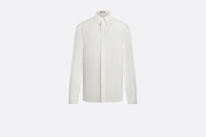 CD Diamond Shirt • White Silk-Blend Jacquard