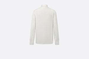 CD Diamond Shirt • White Silk-Blend Jacquard