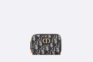 Small 30 Montaigne Voyageur Coin Purse • Blue Dior Oblique Jacquard