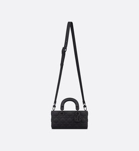 Small Lady D-Joy Bag • Ultramatte Black Cannage Calfskin