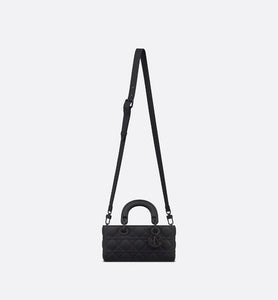 Small Lady D-Joy Bag • Ultramatte Black Cannage Calfskin