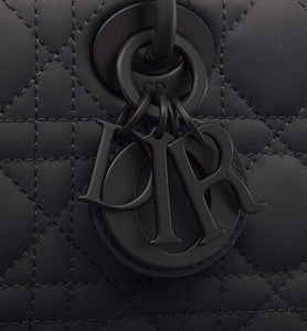 Small Lady D-Joy Bag • Ultramatte Black Cannage Calfskin