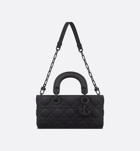 Small Lady D-Joy Bag • Ultramatte Black Cannage Calfskin