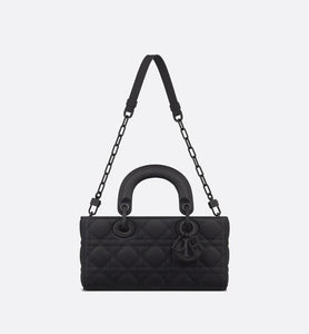 Small Lady D-Joy Bag • Ultramatte Black Cannage Calfskin