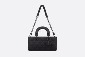 Small Lady D-Joy Bag • Ultramatte Black Cannage Calfskin