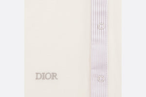 Newborn Gift Set • Ivory Cotton Interlock and Poplin with Gray Stripes