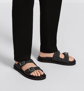 Dior Aqua Sandal • Black Dior Oblique Jacquard