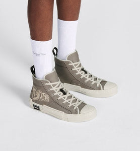 B23 High-Top Sneaker • Beige Canvas with AsteroDior Signature