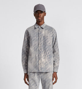 Dior Oblique Overshirt • Gray and Gold-Tone Cotton-Blend Twill