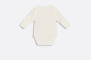 Gift Set with Three Long-Sleeved Onesies • Ivory Cotton Interlock with Green and Gray Lily of the Valley Print
