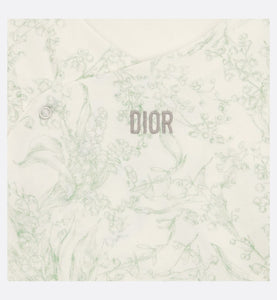 Gift Set with Three Long-Sleeved Onesies • Ivory Cotton Interlock with Green and Gray Lily of the Valley Print