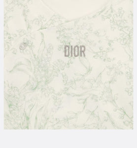 Gift Set with Three Long-Sleeved Onesies • Ivory Cotton Interlock with Green and Gray Lily of the Valley Print