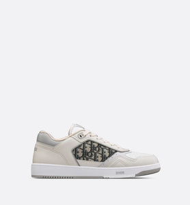 B27 Low-Top Sneaker • Cream and White Smooth Calfskin with Beige and Black Dior Oblique Jacquard