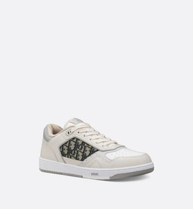 B27 Low-Top Sneaker • Cream and White Smooth Calfskin with Beige and Black Dior Oblique Jacquard