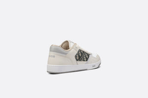 B27 Low-Top Sneaker • Cream and White Smooth Calfskin with Beige and Black Dior Oblique Jacquard