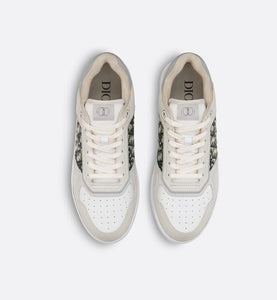 B27 Low-Top Sneaker • Cream and White Smooth Calfskin with Beige and Black Dior Oblique Jacquard