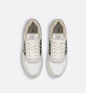 B27 Low-Top Sneaker • Cream and White Smooth Calfskin with Beige and Black Dior Oblique Jacquard
