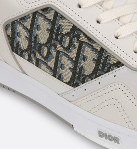 B27 Low-Top Sneaker • Cream and White Smooth Calfskin with Beige and Black Dior Oblique Jacquard