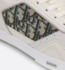 B27 Low-Top Sneaker • Cream and White Smooth Calfskin with Beige and Black Dior Oblique Jacquard