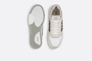 B27 Low-Top Sneaker • Cream and White Smooth Calfskin with Beige and Black Dior Oblique Jacquard