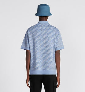 Dior Oblique Polo Shirt • Blue Cotton Jacquard