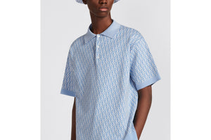 Dior Oblique Polo Shirt • Blue Cotton Jacquard