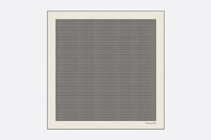 30 Montaigne 90 Square Scarf • Ivory and Black Silk Twill