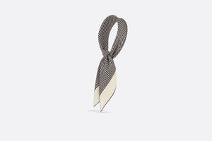 30 Montaigne 90 Square Scarf • Ivory and Black Silk Twill