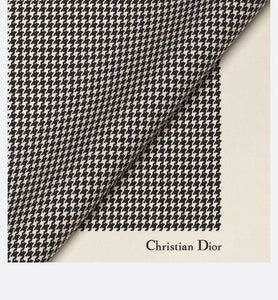 30 Montaigne 90 Square Scarf • Ivory and Black Silk Twill