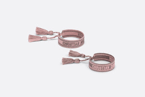 J'Adior Bracelet Set • Pink and Gray Cotton