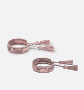 J'Adior Bracelet Set • Pink and Gray Cotton