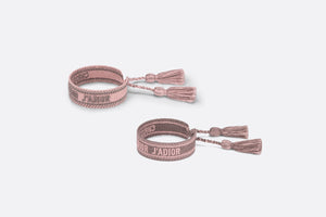 J'Adior Bracelet Set • Pink and Gray Cotton