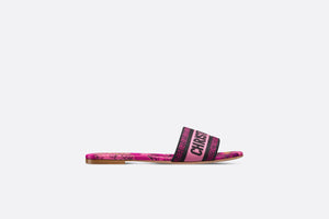 Dway Slide • Rani Pink Multicolor Embroidered Cotton with Toile de Jouy Voyage Motif