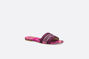 Dway Slide • Rani Pink Multicolor Embroidered Cotton with Toile de Jouy Voyage Motif