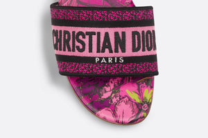 Dway Slide • Rani Pink Multicolor Embroidered Cotton with Toile de Jouy Voyage Motif