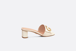 C'est Dior Heeled Slide • White Patent Calfskin