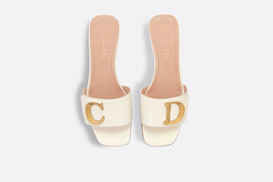 C'est Dior Heeled Slide • White Patent Calfskin