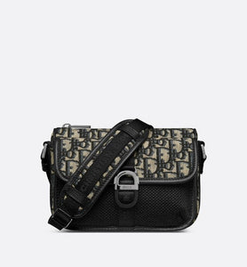 Mini Dior Aqua Bag with Strap • Beige and Black Dior Oblique Jacquard