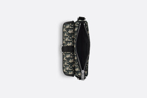 Mini Dior Aqua Bag with Strap • Beige and Black Dior Oblique Jacquard