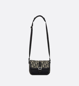 Mini Dior Aqua Bag with Strap • Beige and Black Dior Oblique Jacquard